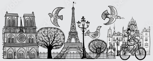 Vector: composition about Paris composition about Paris