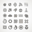 Collection of abstract grey silhouettes