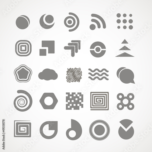 Vector: Collection of abstract grey silhouettes Collection of abstract grey silhouettes