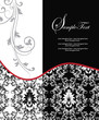red elegant damask wedding invitation