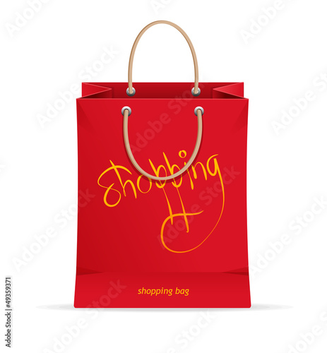 Vector: Vector paper shopping bag isolated on white Vector paper shopping bag isolated on white
