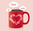 Vector coffee cup with text area Valentines day card