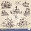Vector: various Vintage-style illustrations - food, wine and winemaking various Vintage-style illustrations - food, wine and winemaking