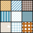 9 Different Seamless Pattern Retro