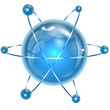 spheres of blue color on a white background