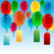 balloons of different color with labels