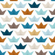 Seamless Pattern Paperboats Pattern Retro