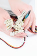 wires in woman`s hands