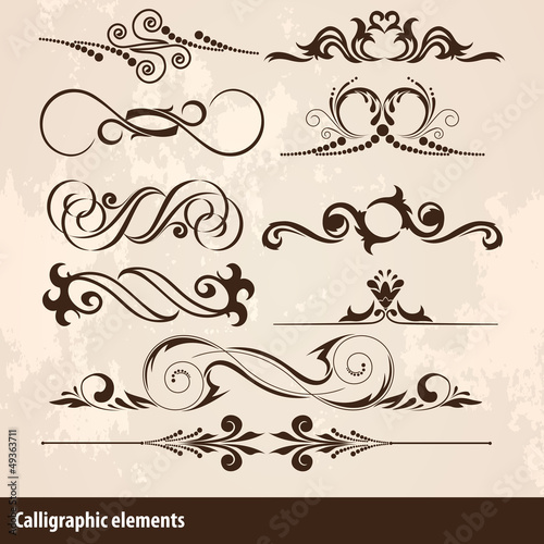 Vector: Calligraphic Vector Design Elements Collection Calligraphic Vector Design Elements Collection