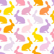 Seamless Pattern Bunny Purple