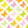 Seamless Pattern Butterflies Green