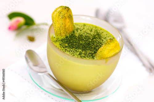 Photo: Tiramisu with green matcha tea Tiramisu with green matcha tea