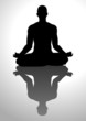 Silhouette illustration of a man figure meditating