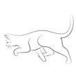 Vektor: Hunting cat sketch Hunting cat sketch