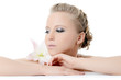 The beautiful woman with lily flower