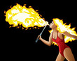 Fire Breather with fire hair