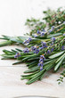 Fresh rosemary, thyme and dried lavender