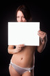 Photo: sexy nude woman holding blank banner sexy nude woman holding blank banner