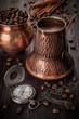Photo: Turk and coffee, coffee beans and vintage watches. Turk and coffee, coffee beans and vintage watches.