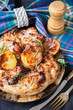 Grilled chicken with roasted potatoes and rosemary