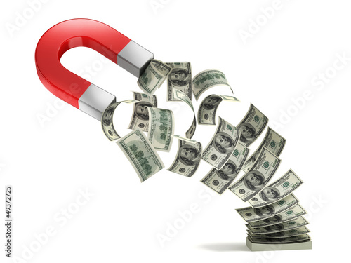 Illustration: money magnet 3d concept money magnet 3d concept