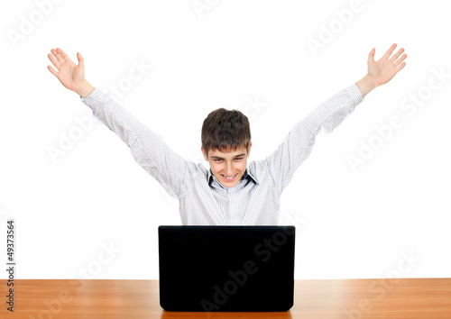 Photo: Young Man With Laptop Young Man With Laptop