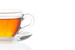 Cup of tea on white background