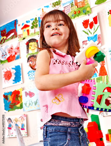 Photo: Child play block in play room. Child play block in play room.