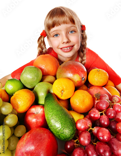 Photo: Child with group fruit and vegetable. Child with group fruit and vegetable.