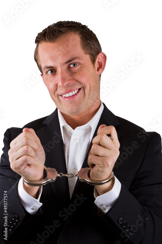 Photo: happy arrested busniessman happy arrested busniessman