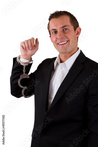Photo: happy arrested busniessman happy arrested busniessman