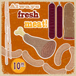 Vintage card with a picture of meat products
