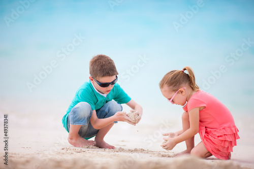 Photo: Two kids at beach Two kids at beach