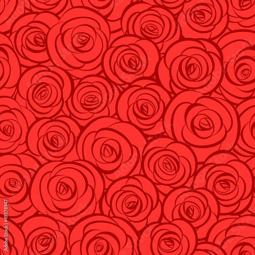 Vector: Seamless abstract red roses background Seamless abstract red roses background