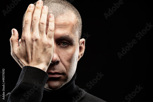 Photo: close eye hand close eye hand