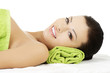 Photo: Beauty young woman relaxing in spa. Beauty young woman relaxing in spa.