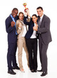 happy young business team winning a competition
