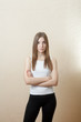 Photo: slim blond woman slim blond woman