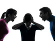 family father mother daughter dispute screaming silhouette