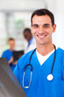 cheerful medical doctor with x-ray