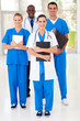 Photo: group of medical workers full length portrait in hospital group of medical workers full length portrait in hospital