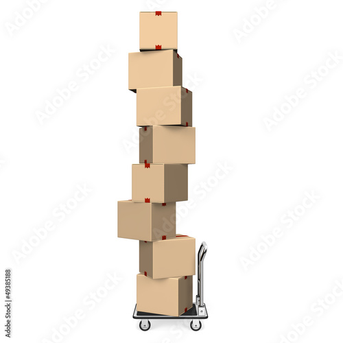 Illustration: MenyBoxsOnHandTruckSideView MenyBoxsOnHandTruckSideView