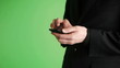 businessmans hands writing message  closeup