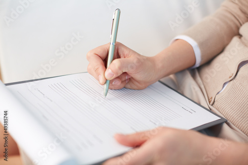 Photo: Filling in the form Filling in the form
