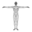 High resolution conceptual 3d man standing over white background