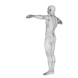 High resolution conceptual 3d man standing over white background