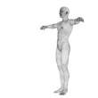 High resolution conceptual 3d man standing over white background