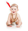 cheerful baby toddler isolated on white background