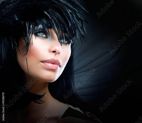 Photo: Fashion Art Portrait Of Beautiful Girl. Vogue Style Woman Fashion Art Portrait Of Beautiful Girl. Vogue Style Woman