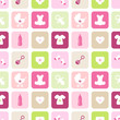 Seamless Pattern Baby Symbols Girl
